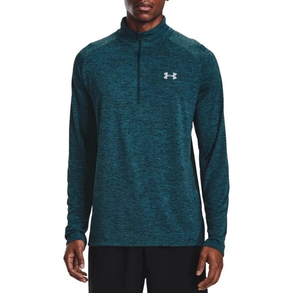 Under Armour® (Men's MEDIUM) UA Tech™ 2.0 1/2 Zip Long Sleeve in Dark Cyan/Black